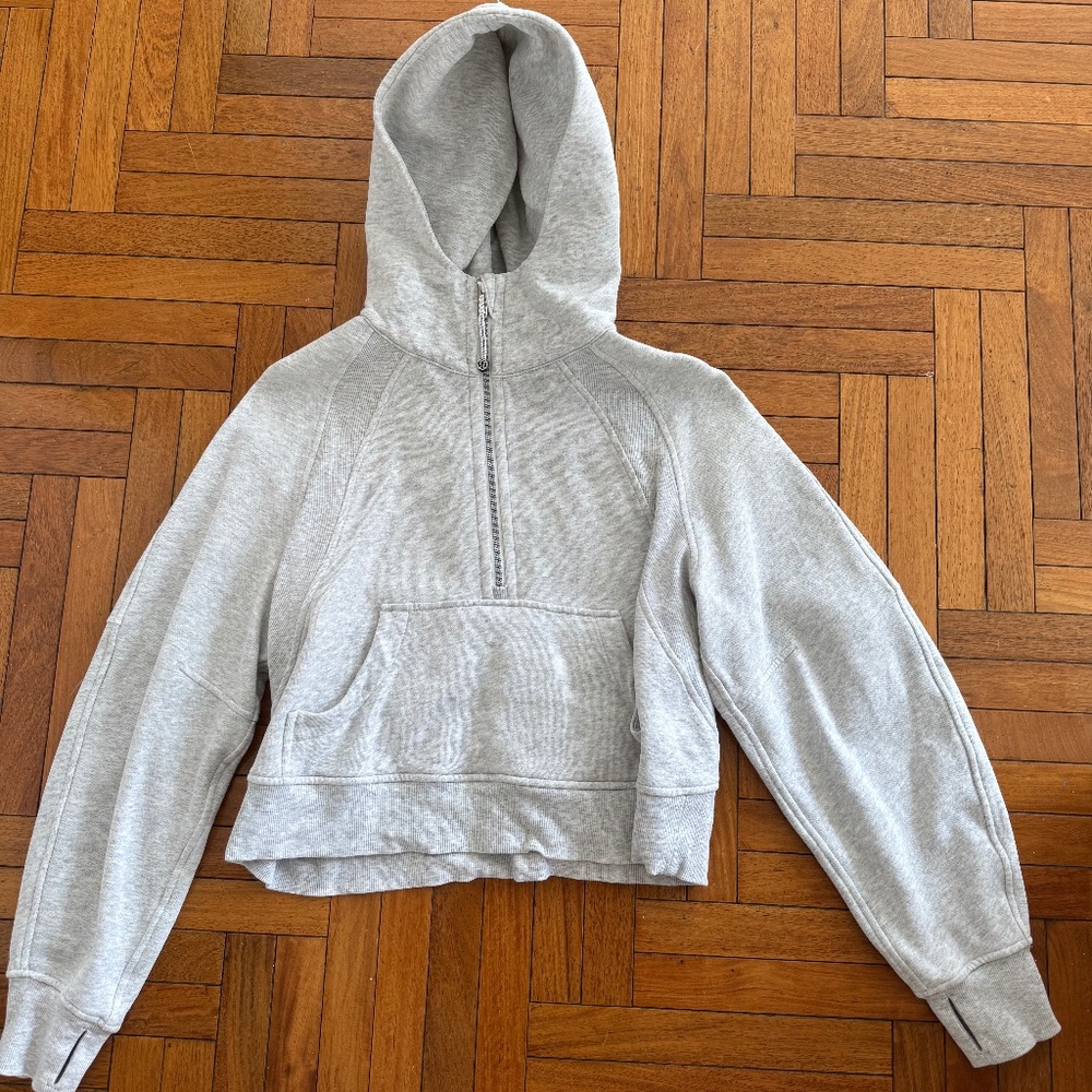 Lululemon Scuba Oversized Half-Zip Hoodie, XS/S, Heathered Core Ultra Light Grey